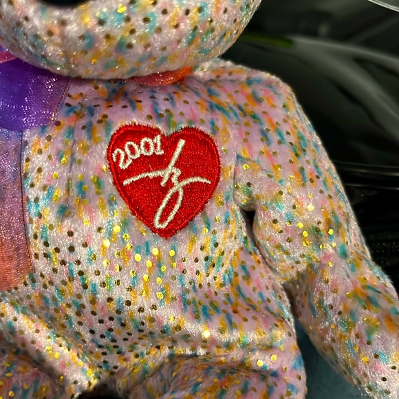 Ty Beanie Baby 2001 Signature Bear Retired P.E. Pellets MWMT 9th Gen Hang Tag - Picture 2 of 7